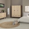 RY Package inc. Wardrobe 3 Doors 3 Drawers, Double Chest of 6 Drawers & Bedside Cabinet 2 Drawers in Jackson Hickory Oak - Image 12