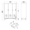 RY Package inc. Wardrobe 3 Doors 3 Drawers, Double Chest of 6 Drawers & Bedside Cabinet 2 Drawers in Jackson Hickory Oak - Image 13