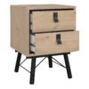 RY Package inc. Wardrobe 3 Doors 3 Drawers, Double Chest of 6 Drawers & Bedside Cabinet 2 Drawers in Jackson Hickory Oak - Image 3