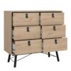 RY Package inc. Wardrobe 3 Doors 3 Drawers, Double Chest of 6 Drawers & Bedside Cabinet 2 Drawers in Jackson Hickory Oak - Image 7