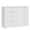SIENNA Chest of 4 Drawers & 1 Door in White High Gloss