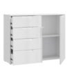 SIENNA Chest of 4 Drawers & 1 Door in White High Gloss - Image 3