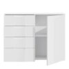 SIENNA Chest of 4 Drawers & 1 Door in White High Gloss - Image 2