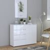 SIENNA Chest of 4 Drawers & 1 Door in White High Gloss - Image 7