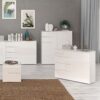 SIENNA Chest of 4 Drawers & 1 Door in White High Gloss - Image 8