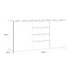 SIENNA Wide Cabinet with 4 Drawers & 2 Doors in White High Gloss - Image 11