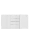 SIENNA Wide Cabinet with 4 Drawers & 2 Doors in White High Gloss - Image 2