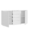 SIENNA Wide Cabinet with 4 Drawers & 2 Doors in White High Gloss - Image 3