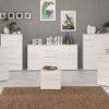 SIENNA Wide Cabinet with 4 Drawers & 2 Doors in White High Gloss - Image 9