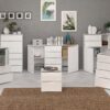 SIENNA Wide Cabinet with 4 Drawers & 2 Doors in White High Gloss - Image 10