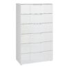SIENNA Chest of 6 Drawers in White High Gloss