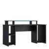 TEZAUR Curved Black Gaming Desk with LED