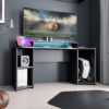 TEZAUR Curved Black Gaming Desk with LED - Image 7