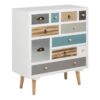 THAIS White Shabby Chic Multi Coloured 11 Drawers Chest