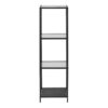 SEAFORD Narrow Black Metal Bookcase with 3 Glass Shelves - Image 2