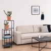 SEAFORD Narrow Black Metal Bookcase with 3 Glass Shelves - Image 6