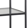 SEAFORD Narrow Black Metal Bookcase with 3 Glass Shelves - Image 4