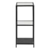SEAFORD Narrow Black Metal Bookcase with 2 Glass Shelves - Image 2