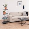 SEAFORD Narrow Black Metal Bookcase with 2 Glass Shelves - Image 5