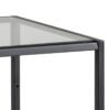 SEAFORD Narrow Black Metal Bookcase with 2 Glass Shelves - Image 3
