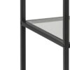 SEAFORD Narrow Black Metal Bookcase with 2 Glass Shelves - Image 4