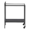 SEAFORD Black Metal Serving Trolley with Glass Top - Image 2