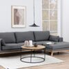 SEAFORD Black Metal Round Coffee Table with Oak Top - Image 6