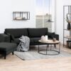 SEAFORD Black Metal Round Coffee Table with Oak Top - Image 4