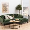 SEAFORD Black Metal Round Coffee Table with Oak Top - Image 5