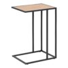 SEAFORD Black Metal Side Table with Oak Top - Image 8