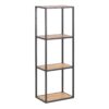 SEAFORD Black Metal Wall Shelf with Oak Shelves