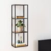 SEAFORD Black Metal Wall Shelf with Oak Shelves - Image 5