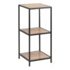 SEAFORD Narrow Black Metal Bookcase with 2 Oak Shelves