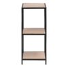 SEAFORD Narrow Black Metal Bookcase with 2 Oak Shelves - Image 2