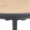 SEAFORD Black Metal Small Round Side Table with Oak Top - Image 6
