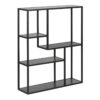 SEAFORD Black Metal Wall Shelf with 3 Additional Black Shelves