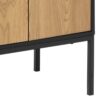 SEAFORD 4 Doors Sideboard in Black & Oak - Image 5