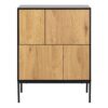 SEAFORD 4 Doors Sideboard in Black & Oak - Image 2