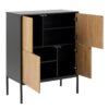 SEAFORD 4 Doors Sideboard in Black & Oak - Image 4