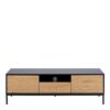 SEAFORD TV Unit with 2 Doors & 1 Drawer in Black & Oak - Image 2
