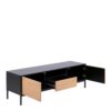SEAFORD TV Unit with 2 Doors & 1 Drawer in Black & Oak - Image 4