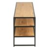 SEAFORD Black Metal Open TV Unit with 3 Oak Shelves - Image 4