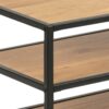 SEAFORD Black Metal Open TV Unit with 3 Oak Shelves - Image 5