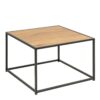 SEAFORD Black Metal Coffee Table with Oak Top