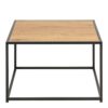SEAFORD Black Metal Coffee Table with Oak Top - Image 2