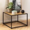 SEAFORD Black Metal Coffee Table with Oak Top - Image 10