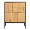 SEAFORD 3 Doors 2 Drawers Sideboard in Black & Oak - Image 2