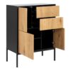 SEAFORD 3 Doors 2 Drawers Sideboard in Black & Oak - Image 4