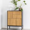 SEAFORD 3 Doors 2 Drawers Sideboard in Black & Oak - Image 9
