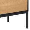 SEAFORD 1 Door 3 Drawers Small Sideboard in Black & Oak - Image 5